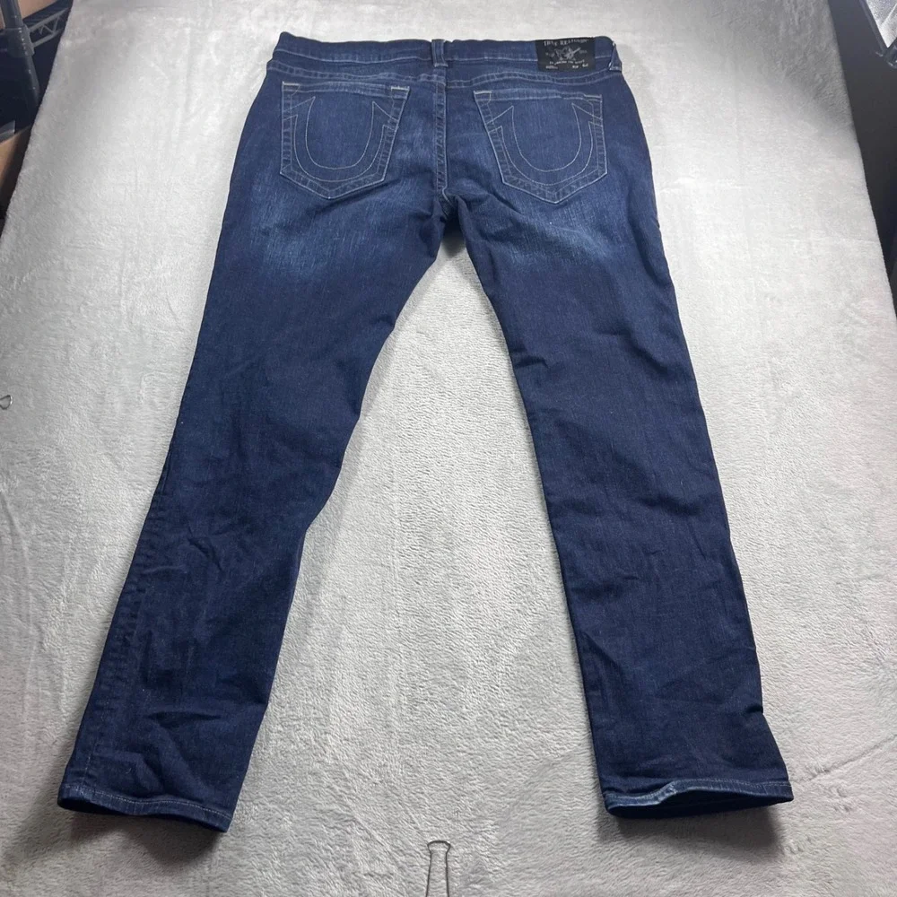 True Religion Rocco Relaxed Skinny Jeans Mens‎ 42 Dark Wash Indigo Denim